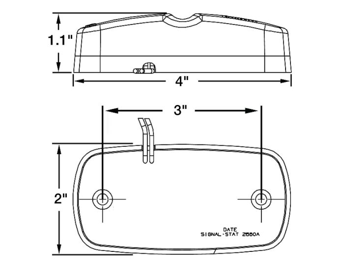 2660A- Amber LED Rectangular Marker Light