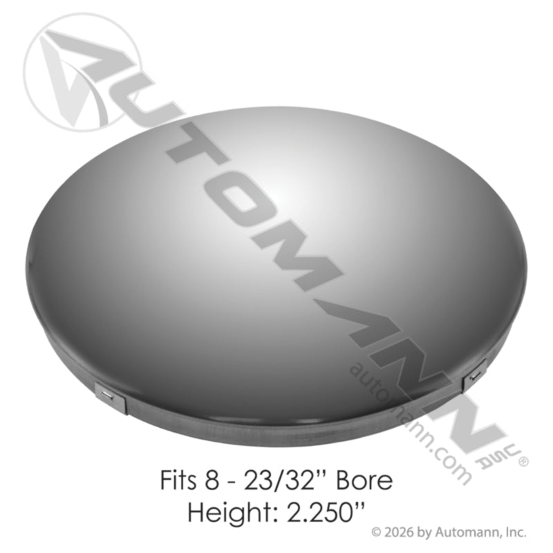 Automann 562.B1401SS Stainless Steel 4-Notch Front Hub Cap – 7/16" Lip