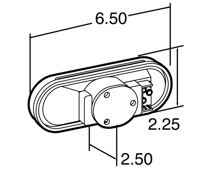 60202R- Red Oval Incandescent Front/Park/Turn Light
