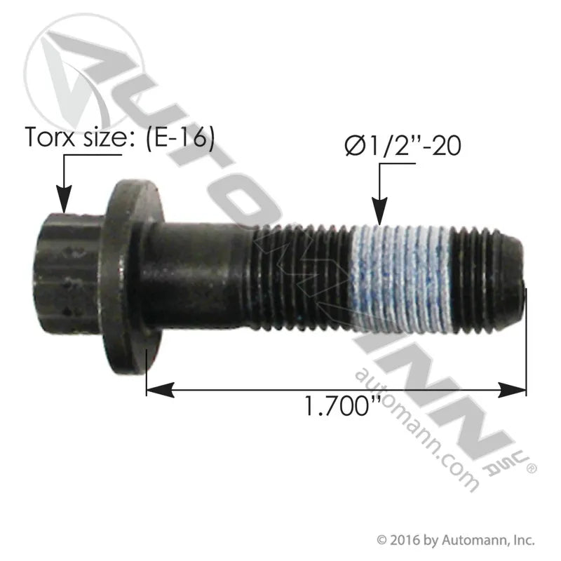 Automann 752.82052 Universal Joint Bolt – 12-Point Flanged Head