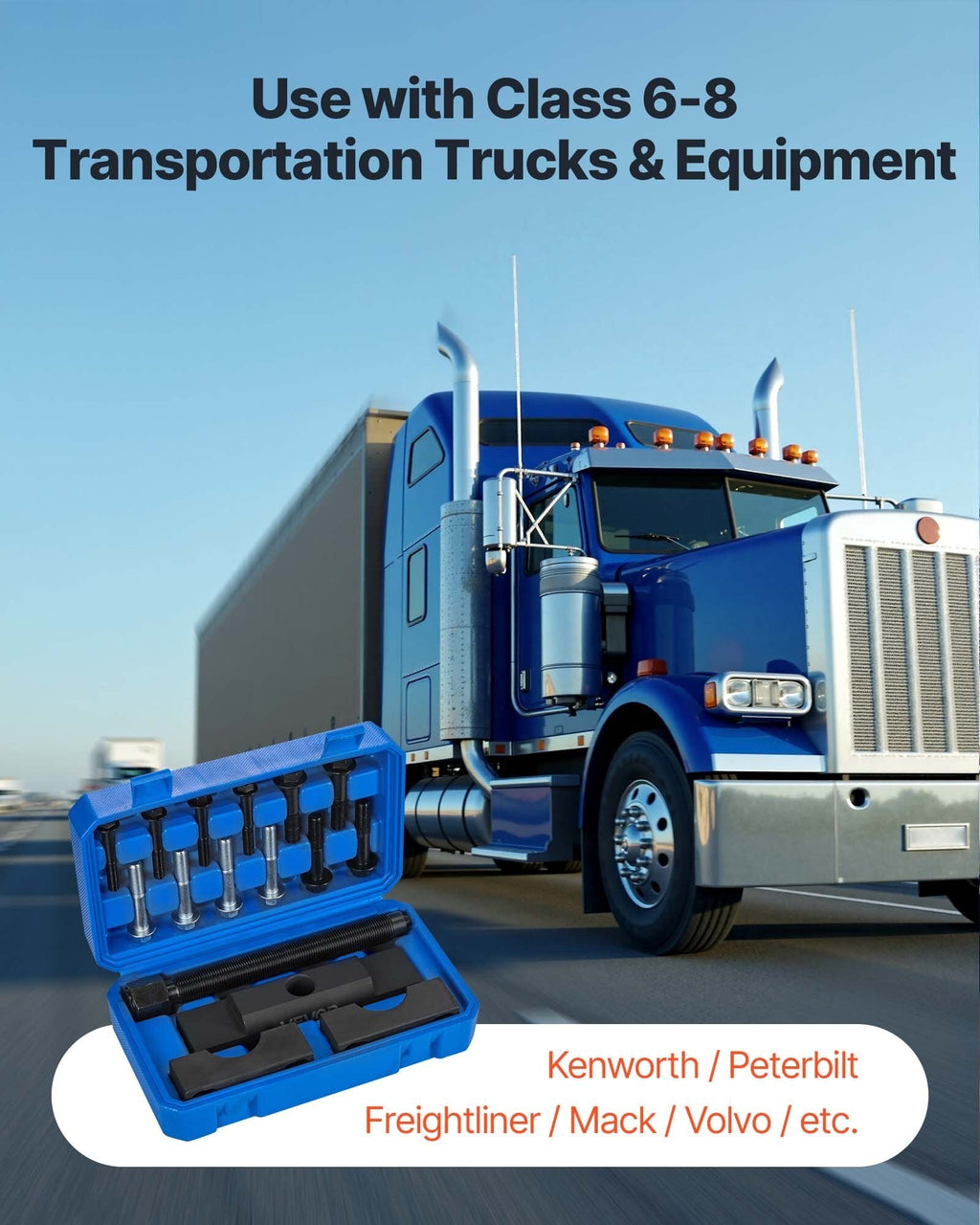 Yoke Puller, Made for Class 6-8 Transportation Trucks and Equipment, Heavy Duty Yoke Removal Tool Kit, Automotive Yoke Puller Kit Compatible with Kenworth, Peterbilt, Freightliner, Mack, Volvo