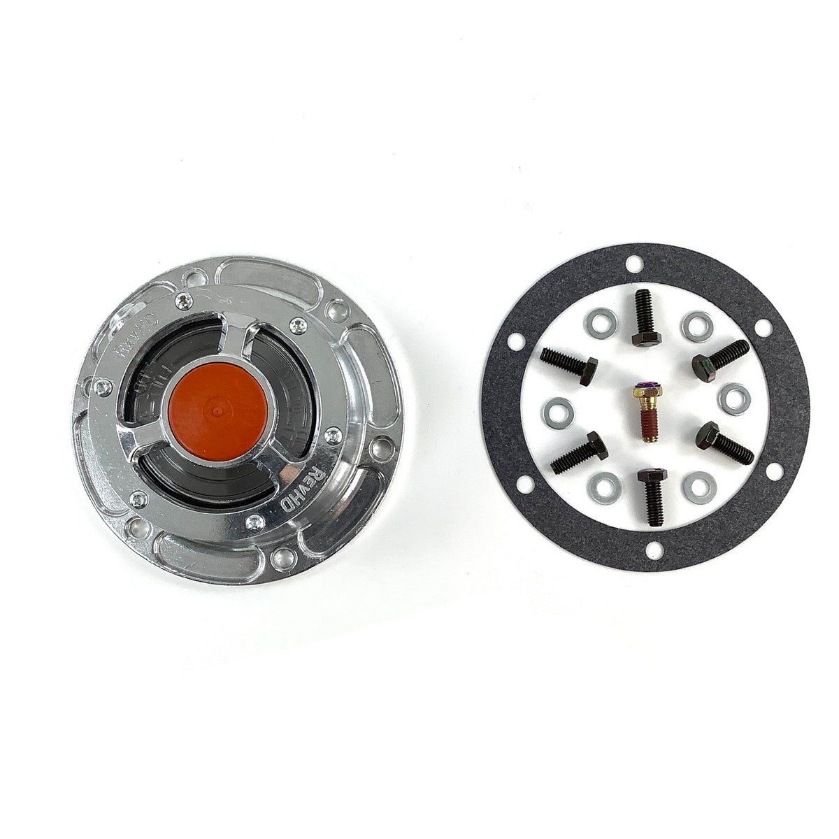 RevHD RHO-T03 Trailer Axle Hub Cap Kit – Oil Bath, 6-Bolt, 5.5" Bolt Circle