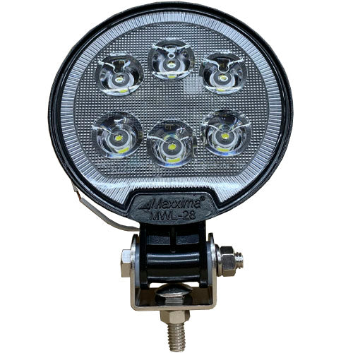 Maxxima MWL-28 Round 6 LED Work Light – 1,200 Lumens, 12/24VDC