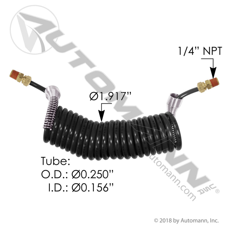 Automann KP155 Fifth Wheel Slider 54" Coiled Air Hose
