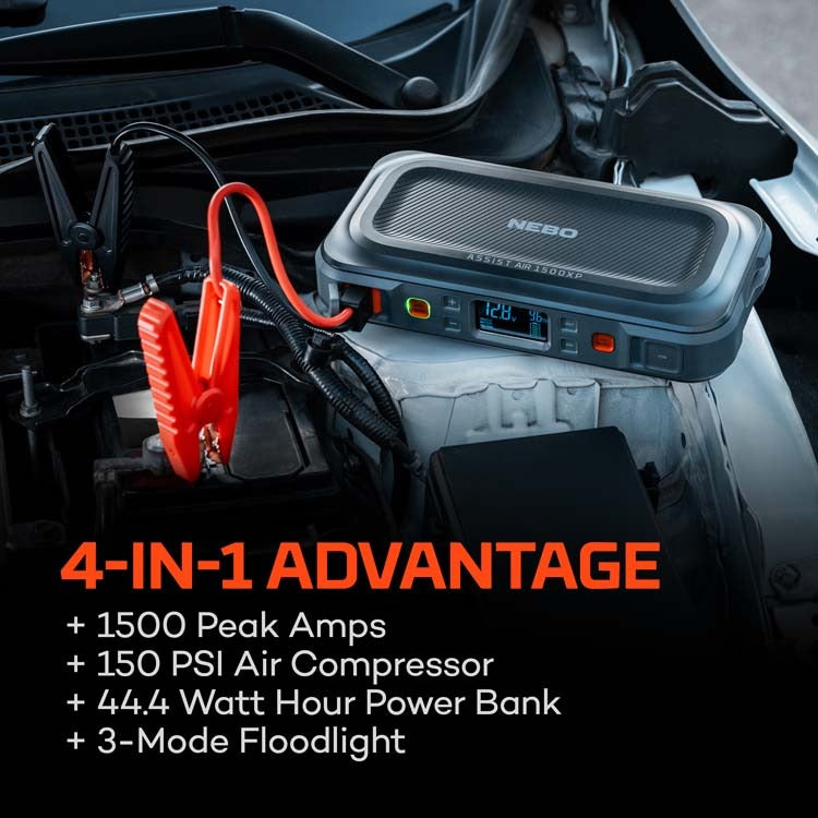NEBO Assist Air 1500XP 1500 Amp Jump Starter & 150 PSI Air Compressor – NEB-JMP-0005