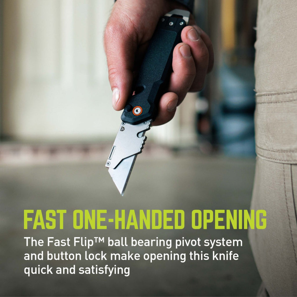 TRUE CLAST TRU-UTX-0001 Compact Folding Utility Knife – Fast Flip – 3 Blades